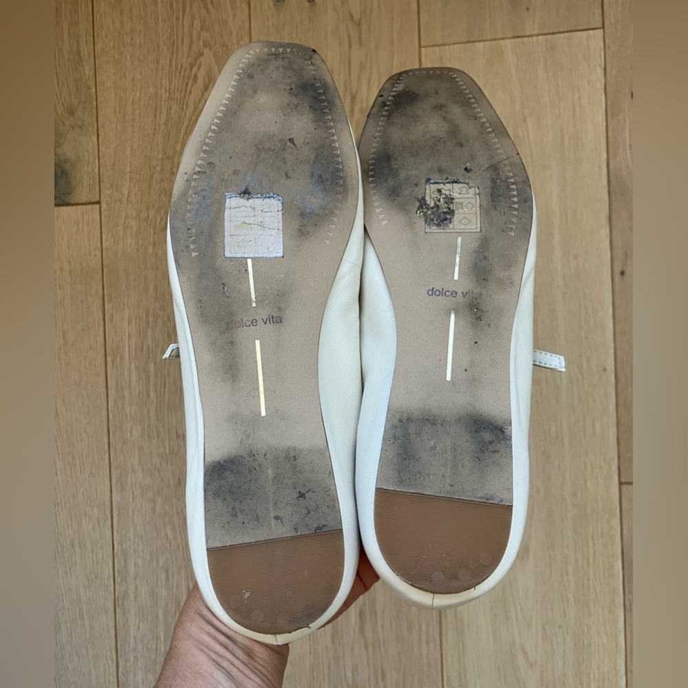 DOLCE VITA Reyes Ballet Flats Ivory Leather Size 7.5 - Picture 8 of 10